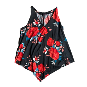 First Love Size S/M Red Roses Floral Tank Top